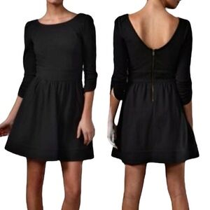 Diane von Furstenberg DVF Fit & Flare Dress Women 6 Gray Scoop Back Zip Stretch